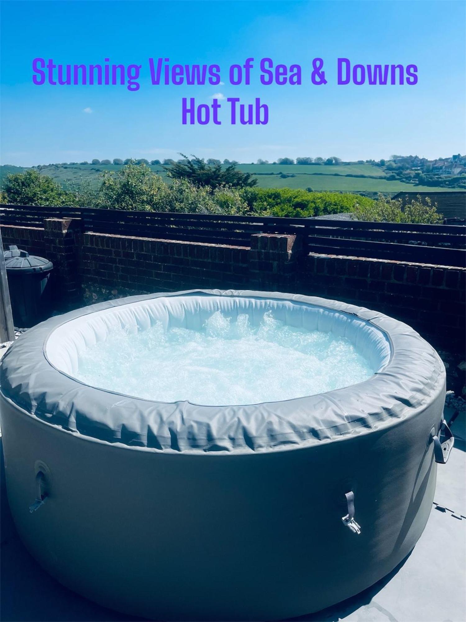 Spacious Studio Cabin With Sea/ Downs Views Sole Use Of Hottub In Seaford Exterior foto